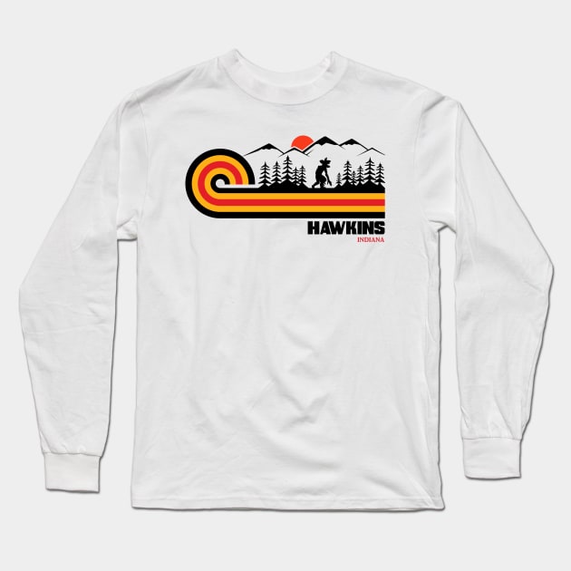 Visit Hawkins Retro 70s Vibe Long Sleeve T-Shirt by WMKDesign